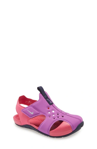Nike Kids' Sunray Protect 2 Sandal In Purple/ Silveratermelon