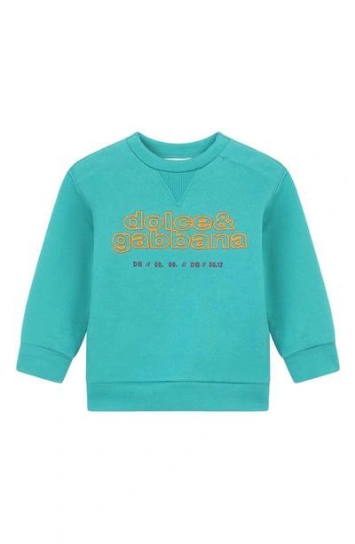 Dolce & Gabbana Kids' Logo-embroidered Sweatshirt In Green
