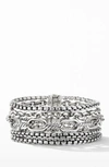 David Yurman Sterling Silver Multi-row Chain Bracelet In Silver/ Gold