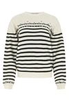 VALENTINO EMBROIDERED WOOL SWEATER  STRIPPED VALENTINO DONNA S