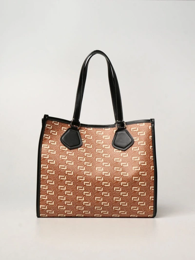 Lancel Tote Bag In Printed Canvas In Camel