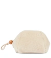 Loro Piana Puffy Small Cashmere And Silk Pouch In Ancient Paper/ivory