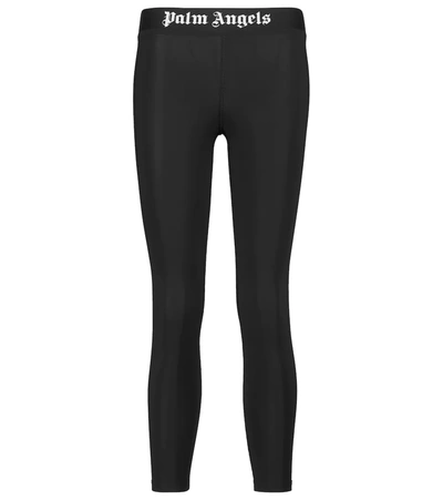 Palm Angels Leggings Sportivo Con Logo In Black