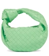 Bottega Veneta Jodie Mini Knotted Intrecciato Leather Tote In Fountain-gold