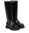 GUCCI HORSEBIT LEATHER KNEE-HIGH BOOTS,P00613291