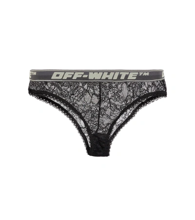 Off-white Lace Briefs In Black