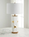 COUTURE LAMPS WHITE & GOLD CERAMIC TABLE LAMP,PROD245620068