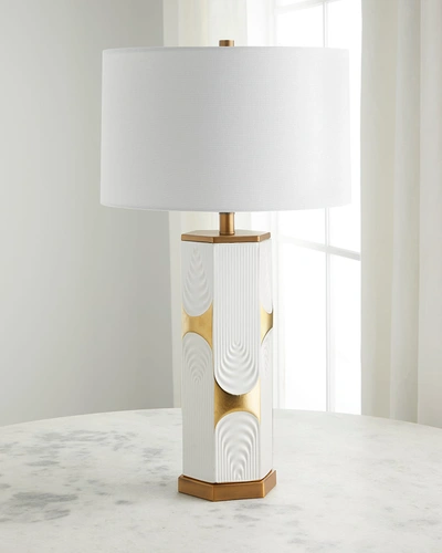 Couture Lamps White & Gold Ceramic Table Lamp