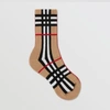 BURBERRY BURBERRY CHECK INTARSIA TECHNICAL STRETCH COTTON SOCKS,80392831