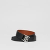 Burberry Reversible Leather Tb Belt In Black/tan