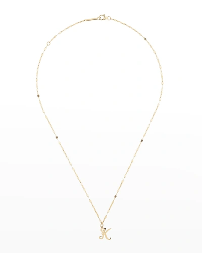 Lana Micro Cursive Initial Necklace In K