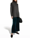 Eileen Fisher Petite Merino Wool Turtleneck Sweater In Charcoal