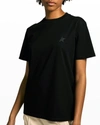 Golden Goose Cotton T-shirt With Iconic Frontal Star In Black