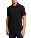 Theory Double Layered Johnny Collar Polo Shirt In Black