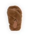 Apparis Biba Crossover Faux Fur Slippers In Camel