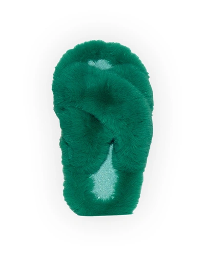 Apparis Biba Faux-fur Slippers In Verdant Green