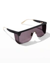 Dior Club M1u Shield Sunglasses In 02a Matte Black