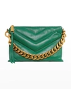 Rebecca Minkoff Edie Maxi Leather Crossbody Bag In Emerald