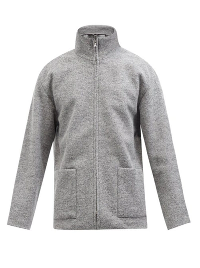 Auralee High-neck Wool-jersey Track Top In Gray