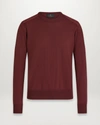 Belstaff Man Kerrigan Shell-trimmed Wool Sweater In Oxblood