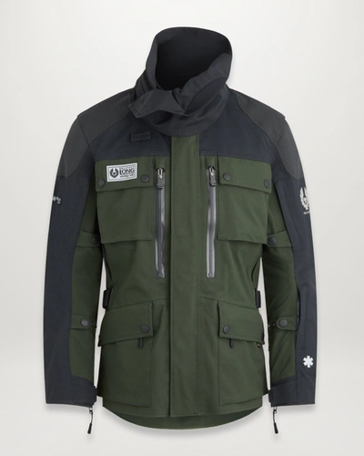 Belstaff Long Way Up Motorcycle Jacket In Dark Olive/black