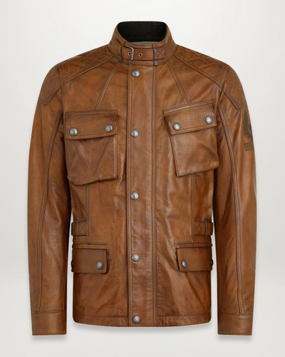 Belstaff Turner Motorcycle Jacket In Burnt Cuero