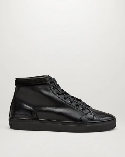 Belstaff Rally Lace-up Grained-leather High-top Trainers In Black