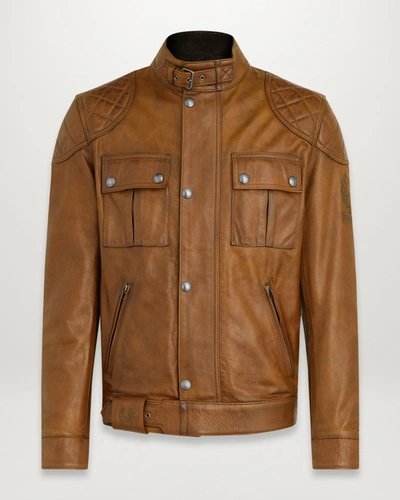 Belstaff Brooklands Motorcycle Jacket In Burnt Cuero