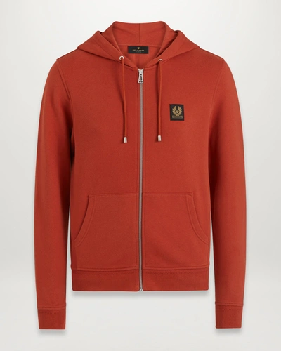 Belstaff Full Zip Hoodie In Red Ochre