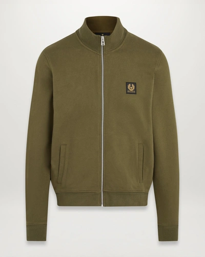 Belstaff Full Zip Sweatshirt Dark Green Size L In Salvia