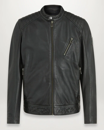 BELSTAFF BELSTAFF V RACER LEATHER JACKET,6730651271376