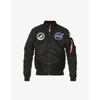 Alpha Industries Mens Black Nasa Ma-1 Baseball-collar Shell Bomber Jacket L In Black