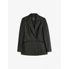 TED BAKER LIIVI DOUBLE-BREASTED FAUX-LEATHER BLAZER