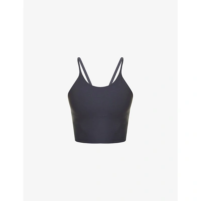 Adanola Tank Scoop-neckline Stretch-jersey Bra In Midnight Blue