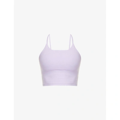 Adanola Womens Lavender Purple Tank Scoop-neck Stretch-jersey Bralette M