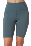 X By Gottex Active High Waisted Biker Shorts In Jade