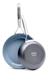 Greenpan Paris 8-inch & 10-inch Anodized Aluminum Ceramic Nonstick Frying Pan Set In Grey