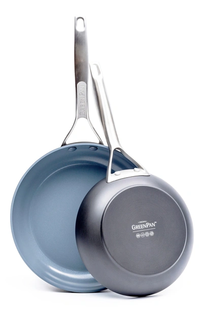 Greenpan Paris 8-inch & 10-inch Anodized Aluminum Ceramic Nonstick Frying Pan Set In Grey