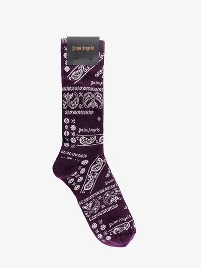 Palm Angels Purple & White Bandana Socks