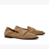 Tory Burch River Rock Suede Flat Shoes In River Rock