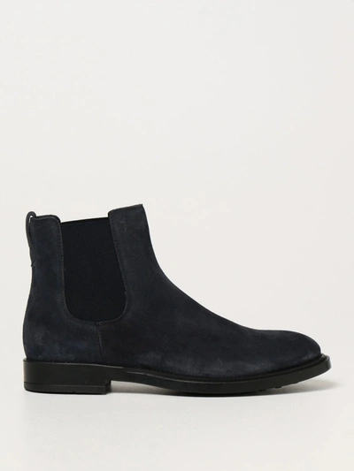 Tod's Ankle Boot In Suede In Blue