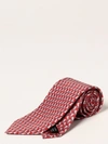 Ferragamo Silk Tie With Micro Elephants In Red