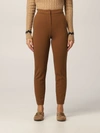 Max Mara Cigarette Trousers In Jersey In Camel