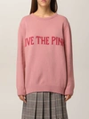 Alberta Ferretti Sweater In Virgin Wool And Cashmere In Pink