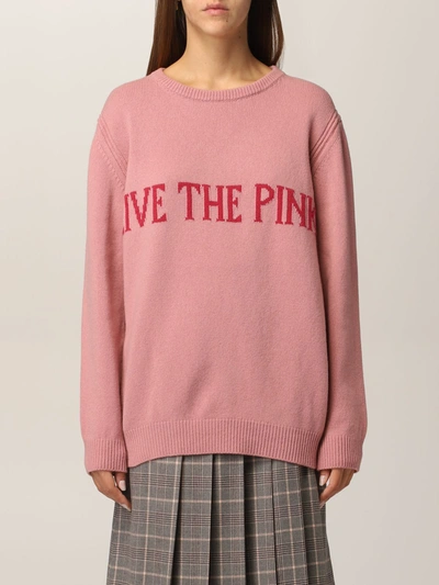 Alberta Ferretti Sweater In Virgin Wool And Cashmere In Pink
