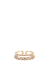 Bracha Clara Baguette Ring In Metallic Gold