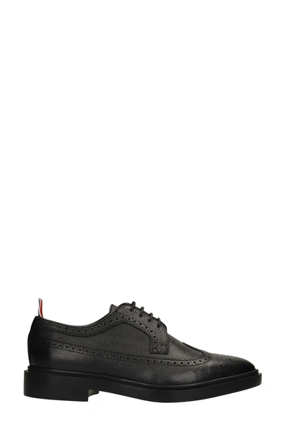 Thom Browne Lace Up Shoes In Black Leather