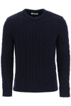 GM77 CABLE KNIT LAMBSWOOL SWEATER,M18 T119 BL