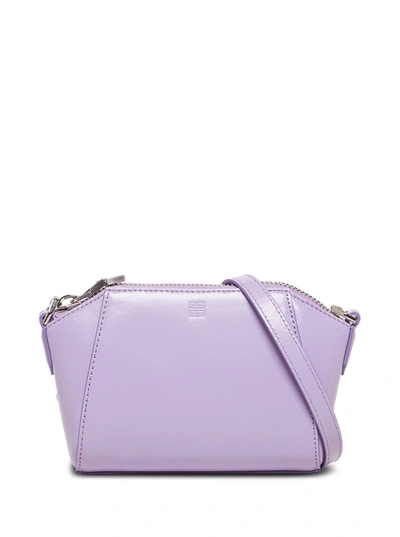 Givenchy Antigona Nano Crossbody Bag In Lilac Leather In Purple