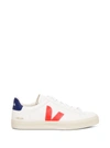 VEJA WHITE  VEGAN LEATHER SNEAKERS WITH CONTRASTING LOGO
